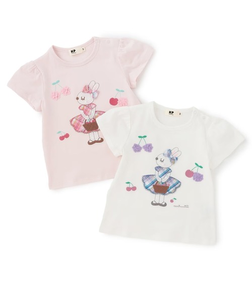 KP(ケーピー)の「mimiちゃんアップリケ 半袖Tシャツ(Tシャツ/カットソー・キッズ・ピンク/オフホワイト・90cm/100cm/110cm/120cm/80cm/130cm)」の13枚目の写真