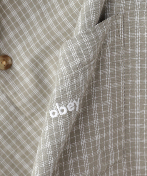 OBEY（オベイ）の「OBEY / オベイ BIGWIG IAN WOVEN（シャツ/ブラウス・メンズ・ネイビー/ベージュ・LARGE/MEDIUM）」の5枚目の写真
