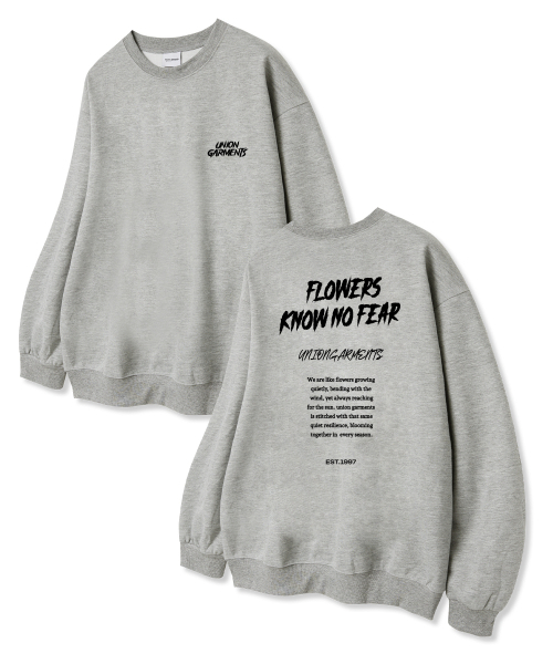 Union Garments(ユニオンガーメンツ)の「ノウフラワー 裏毛 スウェット グレー(スウェット・レディース・その他・L/XL/XXL)」の1枚目の写真