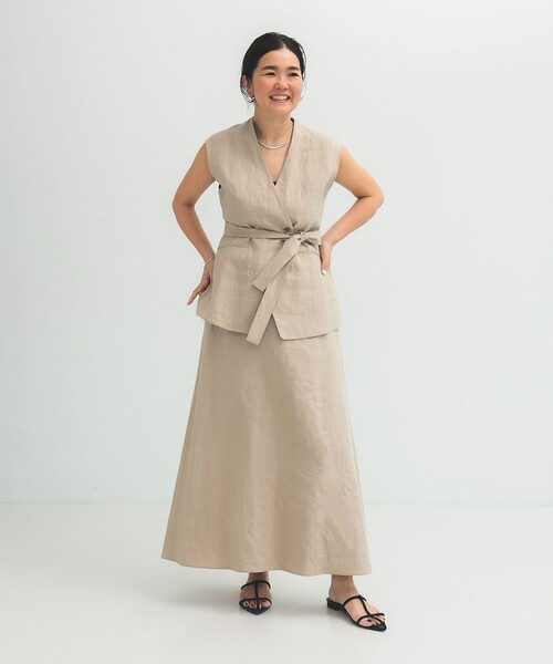 Demi-Luxe BEAMS（デミルクス ビームス）の「リネン ラップ ジレ ブラウス .M（ベスト・レディース・ベージュ/ブラウン系その他・ONE SIZE）」の3枚目の写真