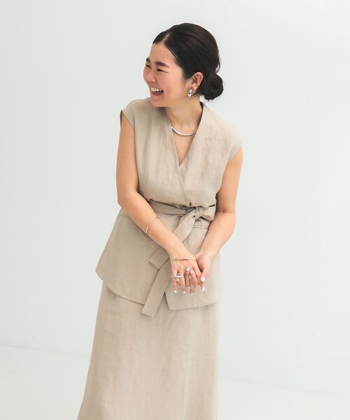 Demi-Luxe BEAMS（デミルクス ビームス）の「リネン ラップ ジレ ブラウス .M（ベスト・レディース・ベージュ/ブラウン系その他・ONE SIZE）」の7枚目の写真
