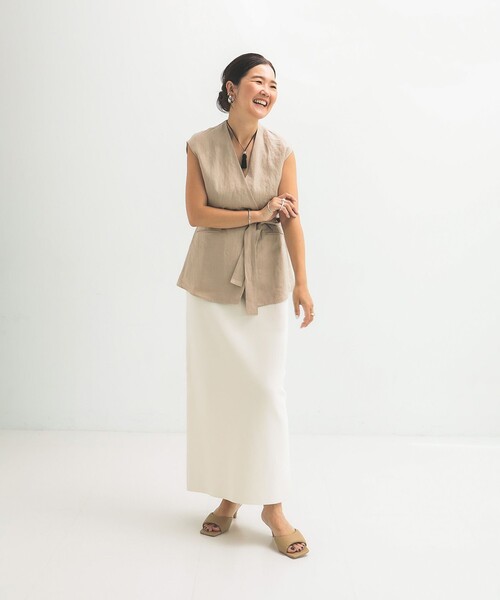 Demi-Luxe BEAMS（デミルクス ビームス）の「リネン ラップ ジレ ブラウス .M（ベスト・レディース・ベージュ/ブラウン系その他・ONE SIZE）」の10枚目の写真