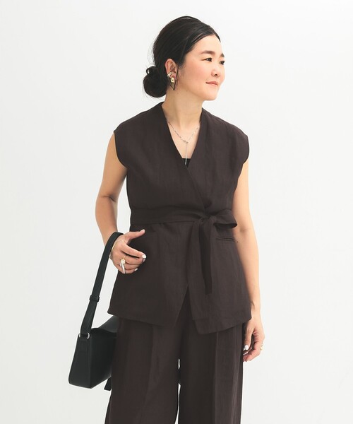 Demi-Luxe BEAMS（デミルクス ビームス）の「リネン ラップ ジレ ブラウス .M（ベスト・レディース・ベージュ/ブラウン系その他・ONE SIZE）」の17枚目の写真