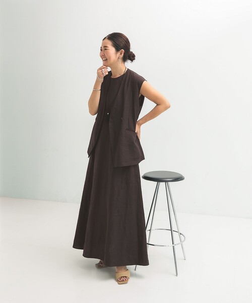 Demi-Luxe BEAMS（デミルクス ビームス）の「リネン ラップ ジレ ブラウス .M（ベスト・レディース・ベージュ/ブラウン系その他・ONE SIZE）」の20枚目の写真