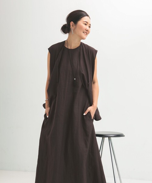 Demi-Luxe BEAMS（デミルクス ビームス）の「リネン ラップ ジレ ブラウス .M（ベスト・レディース・ベージュ/ブラウン系その他・ONE SIZE）」の21枚目の写真