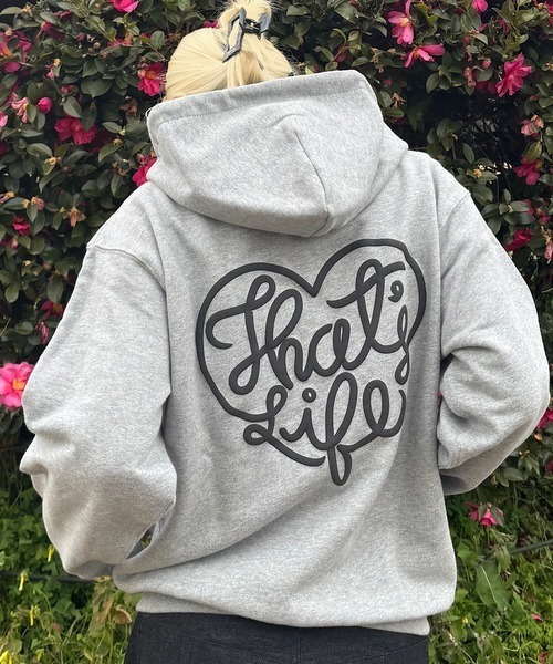 DISH// HAPPY パーカー Tシャツ　L グレー HEAVY WEIGHT 12.7oz HEART LOGO ZIP HOODIE 長袖 パーカー 春服 秋服
