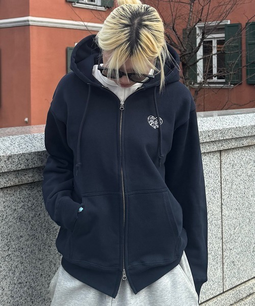HEAVY WEIGHT 12.7oz HEART LOGO ZIP HOODIE 長袖 パーカー 春服 秋服