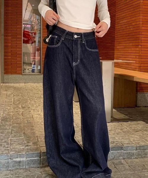 FAVORITO（ファヴォリート）の「デニムショートジャケットパンツセットアップ（セットアップ・レディース・ダークブルー・XL/L/M/S）」の12枚目の写真