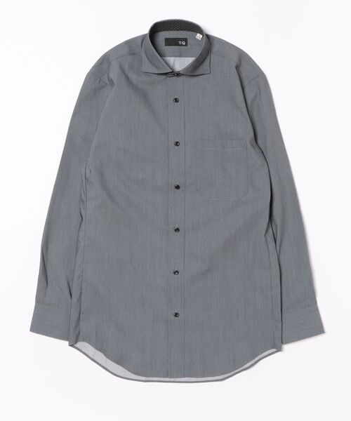 TAKA-Q(タカキュー)の「ワイシャツ メンズ 透け防止 遮熱 UVカット イージーアイロン 綿混 カッタウェイ 長袖 ビジネス ドレス NEWスタンダードフィット(ビジネスシャツ・メンズ・ブラック・首回り39cm-裄丈84cm/首回り41cm-裄丈82cm/首回り43cm-裄丈82cm/首回り43cm-裄丈86cm/首回り39cm-裄丈80cm/首回り41cm-裄丈86cm/首回り37cm-裄丈80cm/首回り45cm-裄丈86cm)」の2枚目の写真
