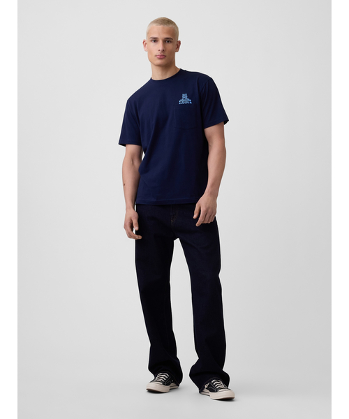 GAP(ギャップ)の「エブリディ ソフト リラックスフィット ブラナンベア ポケットTシャツ(ユニセックス)(Tシャツ/カットソー・メンズ・ピンク/ネイビー/イエロー/ホワイト/ブラック/グリーン・L/M/S/XS/XL)」の12枚目の写真