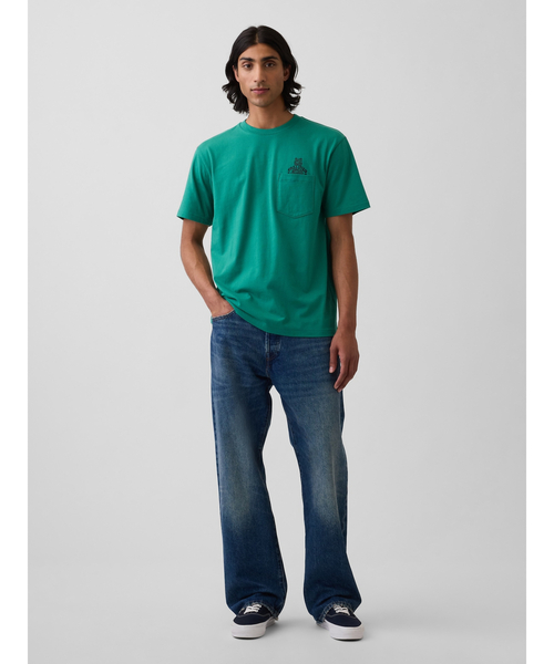 GAP(ギャップ)の「エブリディ ソフト リラックスフィット ブラナンベア ポケットTシャツ(ユニセックス)(Tシャツ/カットソー・メンズ・ピンク/ネイビー/イエロー/ホワイト/ブラック/グリーン・L/M/S/XS/XL)」の13枚目の写真