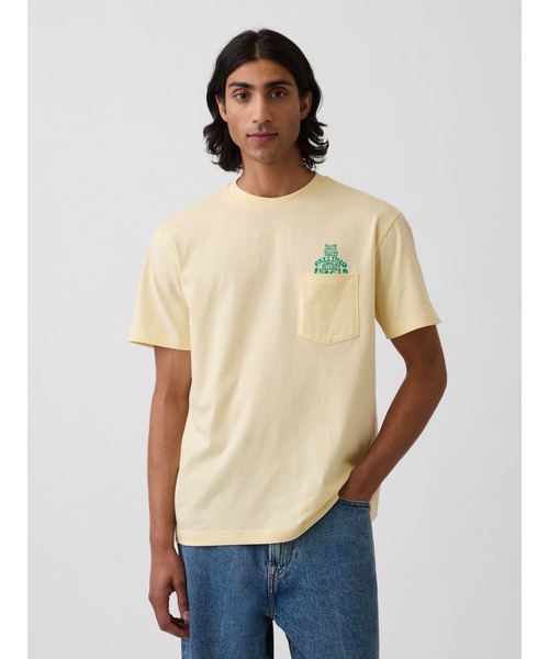 GAP(ギャップ)の「エブリディ ソフト リラックスフィット ブラナンベア ポケットTシャツ(ユニセックス)(Tシャツ/カットソー・メンズ・ピンク/ネイビー/イエロー/ホワイト/ブラック/グリーン・L/M/S/XS/XL)」の22枚目の写真