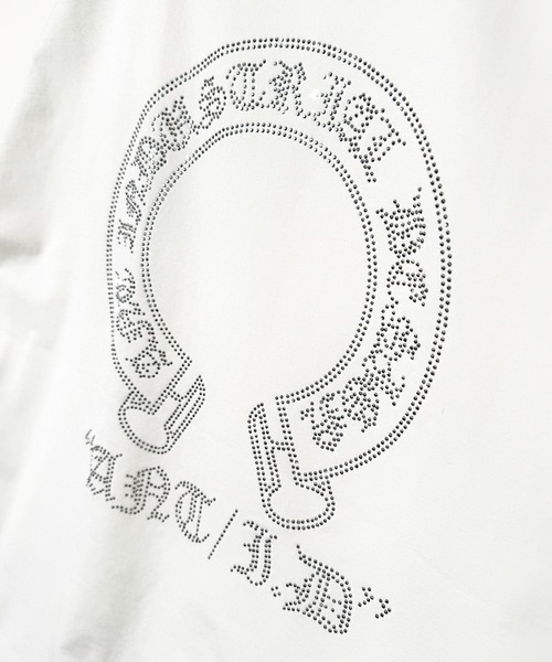 Candlestick（キャンドルスティック）の「ラインストーン ホースシュー ワイドシルエット ストレッチ 半袖Tシャツ（Tシャツ/カットソー・レディース・ホワイト/スミクロ/ブラック・M/L）」の22枚目の写真