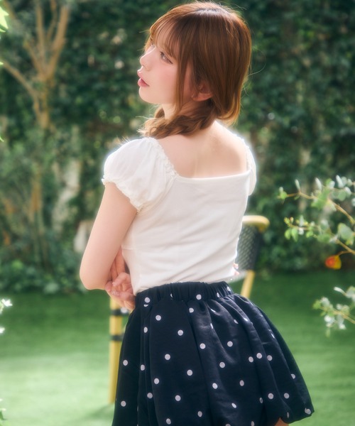 TITTY&CO.(ティティーアンドコー)の「ギャザートップス(Tシャツ/カットソー・レディース・チャコールグレー/アイボリー/ブルー/ピンク・FREE)」の15枚目の写真