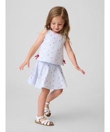 GAP（ギャップ）の「ヴィンテージソフト リボン ミニスカート・スコートコーデセット (幼児・ベビー)（セットアップ）」
