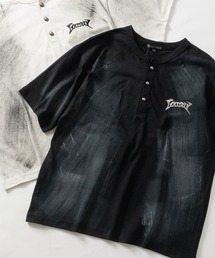 【13】バイオウォッシュ ショートヘンリーネックTシャツ