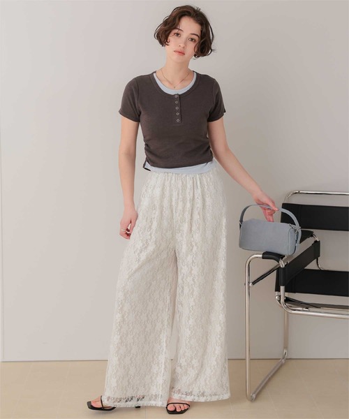titivate(ティティベイト)の「レース/ドットイージーパンツ(その他パンツ・レディース・オフホワイト/ブラック系その他/アイボリー/ブラック・S/M/L)」の5枚目の写真