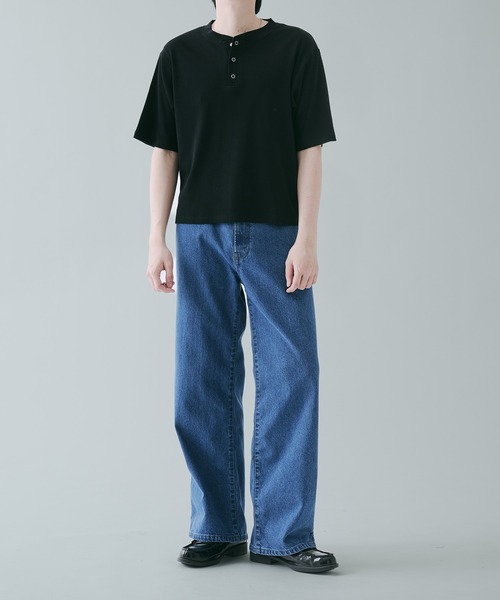 SELLE GLANT(セレグランテ)の「RING BUTTON HENLEY NECK T-SHIRT リングボタンヘンリーネックTシャツ(Tシャツ/カットソー・メンズ・ブラック/チャコールグレー/ブルーグリーン・SMALL/MEDIUM/LARGE)」の15枚目の写真