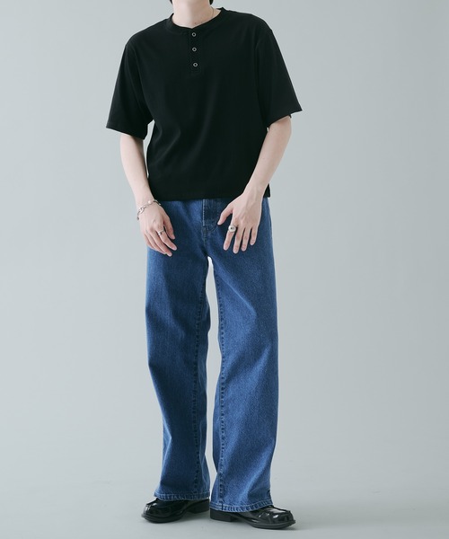 SELLE GLANT(セレグランテ)の「RING BUTTON HENLEY NECK T-SHIRT リングボタンヘンリーネックTシャツ(Tシャツ/カットソー・メンズ・ブラック/チャコールグレー/ブルーグリーン・SMALL/MEDIUM/LARGE)」の16枚目の写真