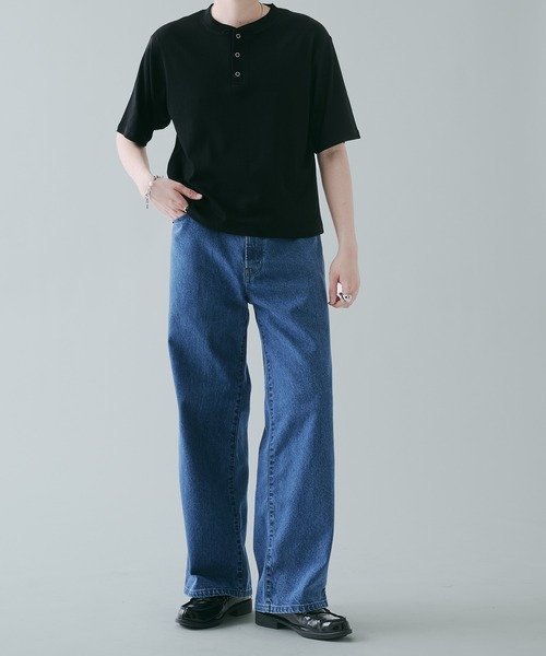 SELLE GLANT(セレグランテ)の「RING BUTTON HENLEY NECK T-SHIRT リングボタンヘンリーネックTシャツ(Tシャツ/カットソー・メンズ・ブラック/チャコールグレー/ブルーグリーン・SMALL/MEDIUM/LARGE)」の17枚目の写真