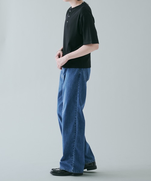 SELLE GLANT(セレグランテ)の「RING BUTTON HENLEY NECK T-SHIRT リングボタンヘンリーネックTシャツ(Tシャツ/カットソー・メンズ・ブラック/チャコールグレー/ブルーグリーン・SMALL/MEDIUM/LARGE)」の18枚目の写真