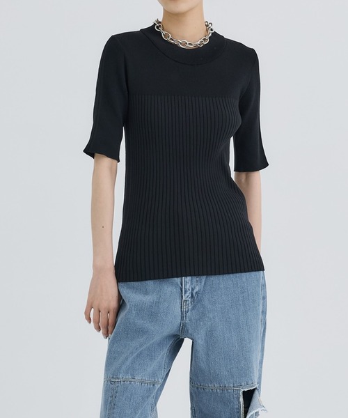 別注 HALF SLEEVE RIB TOP