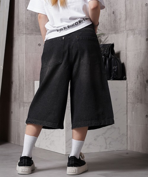 1111clothing（ワンフォークロージング）の「12oz デニム ダブルニージョーツ / 12-ounce Denim Double-Knee Jorts（デニムパンツ・メンズ・カモフラージュ/ネイビー/ブラック/ブルー・XL/L/M）」の10枚目の写真