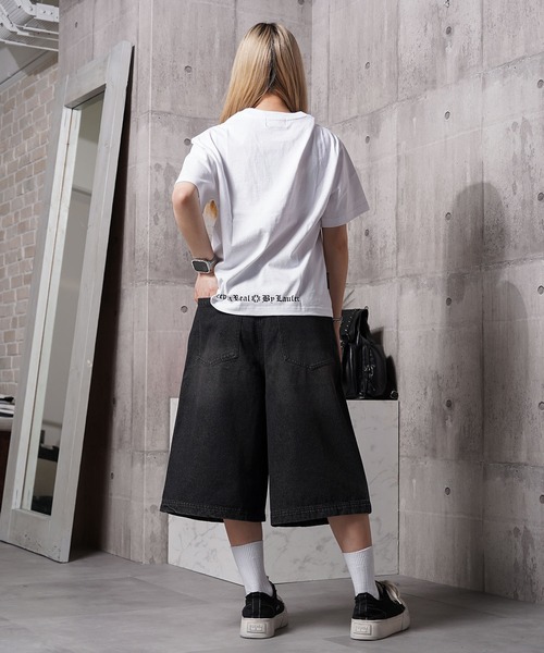 1111clothing（ワンフォークロージング）の「12oz デニム ダブルニージョーツ / 12-ounce Denim Double-Knee Jorts（デニムパンツ・メンズ・カモフラージュ/ネイビー/ブラック/ブルー・XL/L/M）」の12枚目の写真