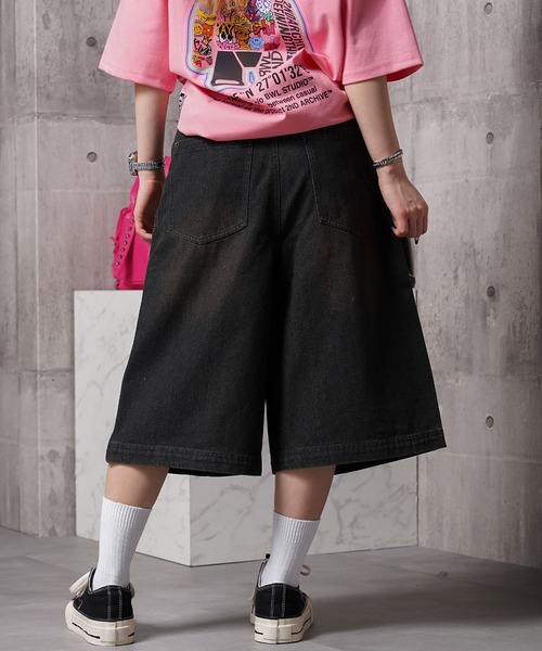 1111clothing（ワンフォークロージング）の「12oz デニム ダブルニージョーツ / 12-ounce Denim Double-Knee Jorts（デニムパンツ・メンズ・カモフラージュ/ネイビー/ブラック/ブルー・XL/L/M）」の17枚目の写真