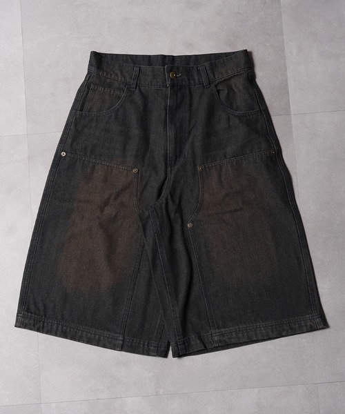 1111clothing（ワンフォークロージング）の「12oz デニム ダブルニージョーツ / 12-ounce Denim Double-Knee Jorts（デニムパンツ・メンズ・カモフラージュ/ネイビー/ブラック/ブルー・XL/L/M）」の13枚目の写真