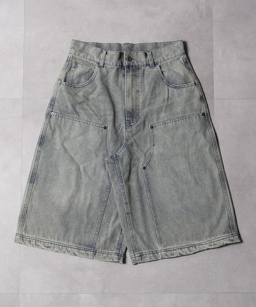 1111clothing（ワンフォークロージング）の「12oz デニム ダブルニージョーツ / 12-ounce Denim Double-Knee Jorts（デニムパンツ・メンズ・カモフラージュ/ネイビー/ブラック/ブルー・XL/L/M）」の20枚目の写真
