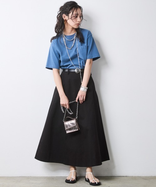 CHIC STYLE(シックスタイル)の「綿100%チノフレアスカート<大きいサイズ有>シックスタイル(スカート・レディース・ブラック/ベージュ・M/L/LL/3L/4L/5L)」の7枚目の写真