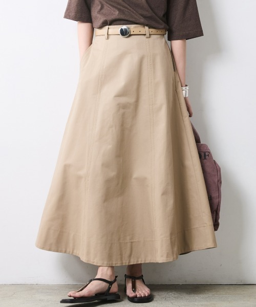 CHIC STYLE(シックスタイル)の「綿100%チノフレアスカート<大きいサイズ有>シックスタイル(スカート・レディース・ブラック/ベージュ・M/L/LL/3L/4L/5L)」の14枚目の写真