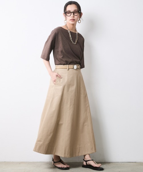 CHIC STYLE(シックスタイル)の「綿100%チノフレアスカート<大きいサイズ有>シックスタイル(スカート・レディース・ブラック/ベージュ・M/L/LL/3L/4L/5L)」の17枚目の写真