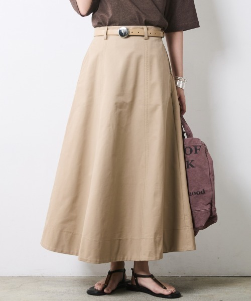 CHIC STYLE(シックスタイル)の「綿100%チノフレアスカート<大きいサイズ有>シックスタイル(スカート・レディース・ブラック/ベージュ・M/L/LL/3L/4L/5L)」の18枚目の写真