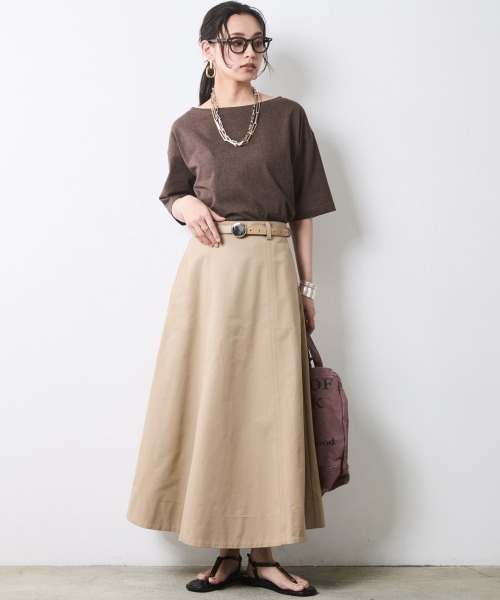 CHIC STYLE(シックスタイル)の「綿100%チノフレアスカート<大きいサイズ有>シックスタイル(スカート・レディース・ブラック/ベージュ・M/L/LL/3L/4L/5L)」の19枚目の写真