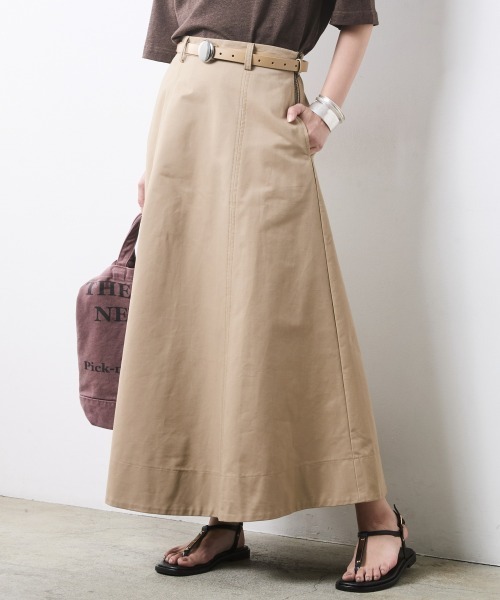 CHIC STYLE(シックスタイル)の「綿100%チノフレアスカート<大きいサイズ有>シックスタイル(スカート・レディース・ブラック/ベージュ・M/L/LL/3L/4L/5L)」の15枚目の写真
