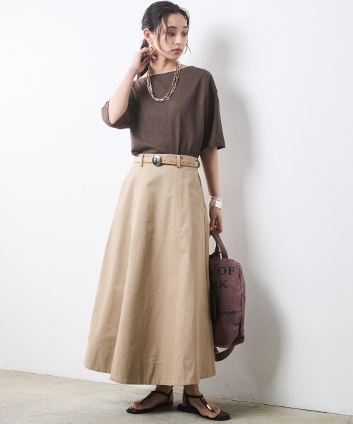 CHIC STYLE(シックスタイル)の「綿100%チノフレアスカート<大きいサイズ有>シックスタイル(スカート・レディース・ブラック/ベージュ・M/L/LL/3L/4L/5L)」の20枚目の写真