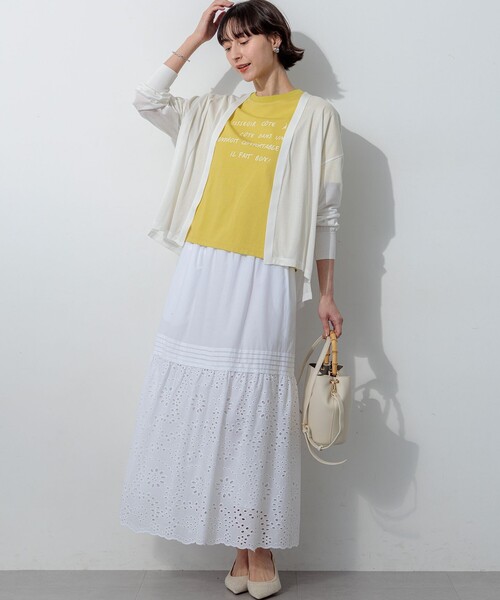 23区 L(ニジュウサンクオオキイサイズ)の「リラクシーシルエット メッセージ ロゴTシャツ(Tシャツ/カットソー・レディース・ホワイト系/ライトイエロー系/グレー系・46/44)」の14枚目の写真