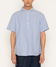 DANTON(�_���g��)��Men's Oxford Round Collar Short Sleeve Pullover Shirt(�V���c/�u���E�X)