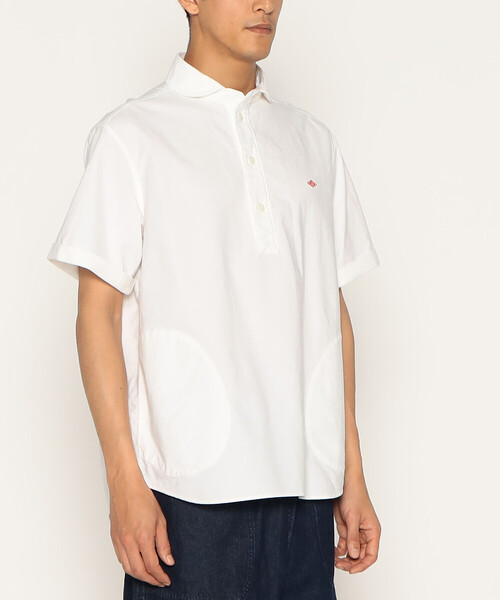 Men's Oxford Round Collar Short Sleeve Pullover Shirt（シャツ