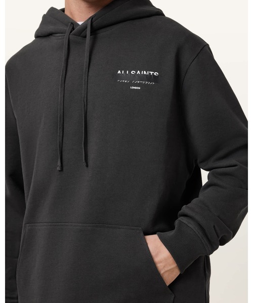 ALLSAINTS(オールセインツ)の「REDACT PULLOVER EMBROIDERED LOGO HOODIE | REDACT プルオーバー 刺繍 ロゴ フーディー(パーカー・メンズ・ブラック・XS/S/M/L/XL)」の5枚目の写真