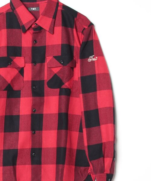 TMT（ティーエムティー）の「BUFFALO CHECK SHIRTS（シャツ/ブラウス・メンズ・グレー/ブルー/レッド/ホワイト・LARGE/X-LARGE/MEDIUM）」の13枚目の写真