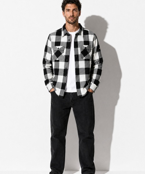 TMT（ティーエムティー）の「BUFFALO CHECK SHIRTS（シャツ/ブラウス・メンズ・グレー/ブルー/レッド/ホワイト・LARGE/X-LARGE/MEDIUM）」の6枚目の写真