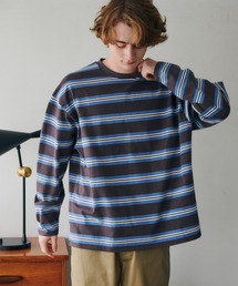 【MAISON CLUB】Over Multi Border Tee / オーバーマルチボーダーTee 長袖 ロンT