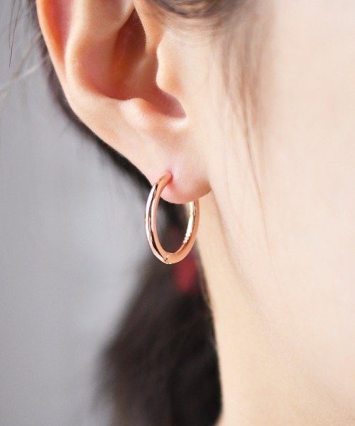 Fun & Daily(ファンアンドデイリー)の「F&D : 15mm シンプリーフープピアス(ピアス(両耳用)・レディース・ピンクゴールド/シルバー/ゴールド・FREE)」の6枚目の写真