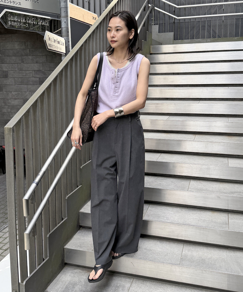 JOURNAL STANDARD（ジャーナルスタンダード）の「別注【FAITH MILLS CORP】ワッフルガゼットPOヘンリータンクトップ（タンクトップ・レディース・アイボリー/パープル/イエロー/ブラック系その他・FREE）」の7枚目の写真