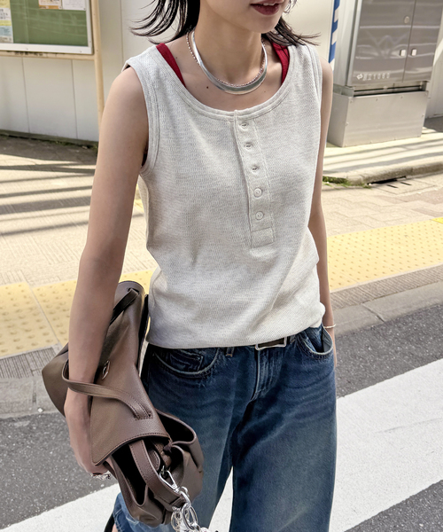 JOURNAL STANDARD（ジャーナルスタンダード）の「別注【FAITH MILLS CORP】ワッフルガゼットPOヘンリータンクトップ（タンクトップ・レディース・アイボリー/パープル/イエロー/ブラック系その他・FREE）」の14枚目の写真