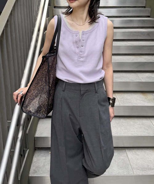 JOURNAL STANDARD（ジャーナルスタンダード）の「別注【FAITH MILLS CORP】ワッフルガゼットPOヘンリータンクトップ（タンクトップ・レディース・アイボリー/パープル/イエロー/ブラック系その他・FREE）」の19枚目の写真