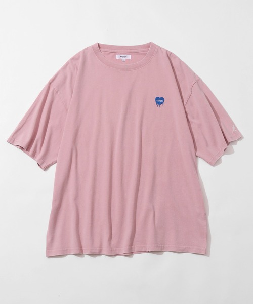 KANGOL(カンゴール)の「【KANGOL/カンゴール】別注 ワンポイント刺繍 ヴィンテージ加工 半袖 Tシャツ(Tシャツ/カットソー・メンズ・ピンク/ネイビー/ブラック/ブラウン・S/M/L/XL)」の4枚目の写真
